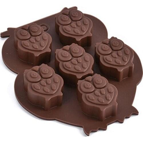 Kawaii DIY 6 Hole Little Owl Cubs Cake Mold Silicone Molds Cake Decorating Tools Cartoon Cake Mould FDA Safe 1498