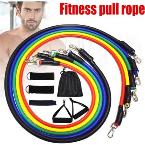 11 Pcs/Set Latex Resistance Bands Crossfit Training Exercise Yoga Tubes Pull Rope,Rubber Expander Elastic Bands Fitness with Bag