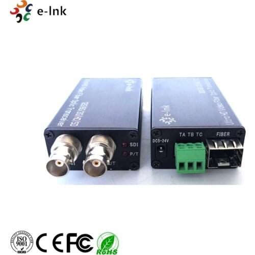 Mini 12G-SDI Fiber Extender with RS485 Reverse Data Single Mode 20km