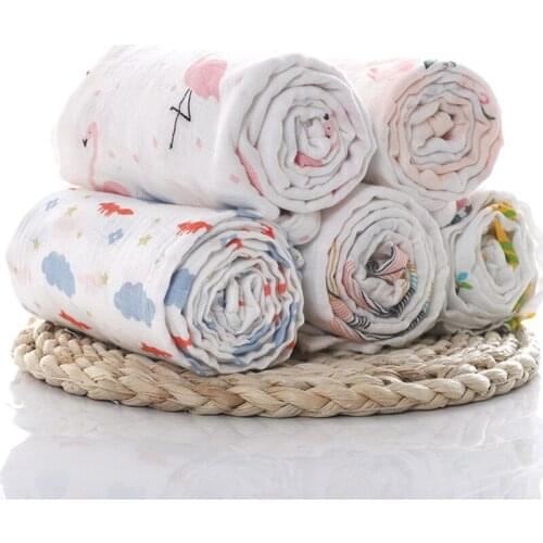 1Pc Muslin 100% Cotton Baby Swaddles Soft Newborn Blankets Bath Gauze Infant Wrap Sleepsack Stroller Cover Play Mat Baby Deken