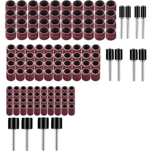 132PC sand ring set, sand drum mandrel, sandpaper ring rubber grinding set, electric grinder crane grinder accessories