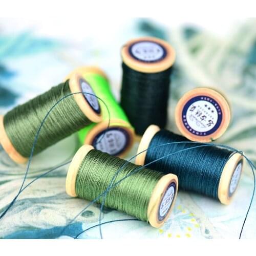 Roll Of 0.3mm polyamide fibre line Hand-woven embroidery thread Tassels Line 50M High strength 3 Strands Thread Blackish green