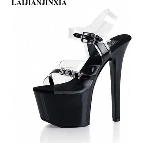 LAIJIANJINXIA New Wedding Shoes 17CM Sexy Super High Heel Sandals 7cm Platforms Pole Dance Performance /Star/Model Dance Shoes