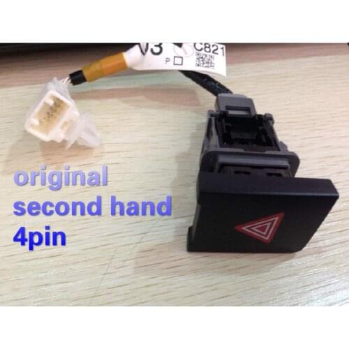 Original used second hand for Toyota Prado Car CD Frame Double Flash Warning Light Switch Emergency Light 4pin Switch
