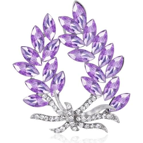 Personalized wheat ear rhinestone brooch alloy leaf flower corsage Fashion clothing accessories clothing accessories pins