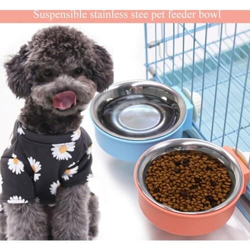 Stainless Steel Pet Drinking Dish Feeder Double Pet Bowls Dog Food Water Feeder Cat Puppy Feeding Supplies Small Dog Accessories