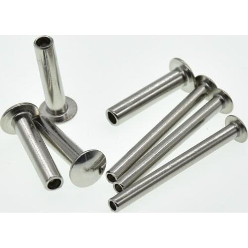M3*3/4/5/6/8/10/12/14/16/18/20/25/30mm GB873 304 Stainless Steel Oval Head Semi-Tubular Rivets Round Head Half Hollow Shank