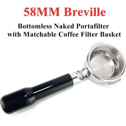 Breville 58MM Bottomless Espresso Naked Portafilter for Breville bes900 920XL bes980XL Coffee Machine Drop Shipping Available