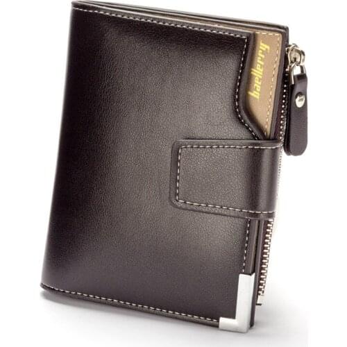 Casual Multi-Function Card Bag Zipper Buckle Triangle Folding New Korean Casual Mens Wallet Short Vertical Locomotive British