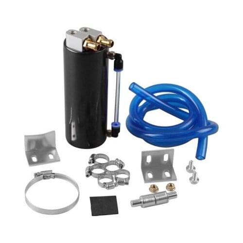 Durable Aluminum Engine Oil Catch Tank Can Reservoir Breather Recovery Filter