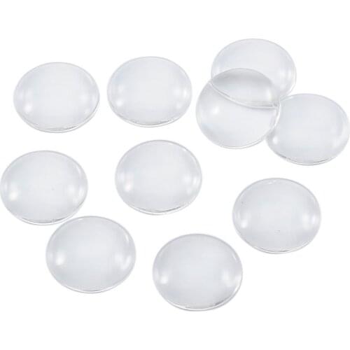 50Pcs 18mm Flat Back Transparent Cameo Setting Base Glass Cabochons For DIY Jewery Finding