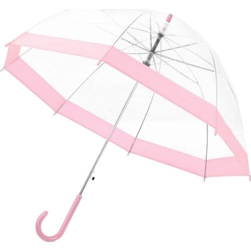 Transparent Long-handle Rain Umbrella Ultra Light Women Kids Female Umbrellas Dropship