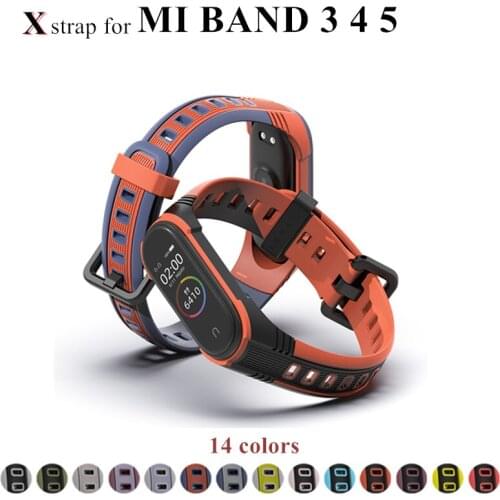 Mijobs X Strap For Xiaomi Mi Band 5 4 3 Silicone Bracelet For Xiaomi Mi Band3 Watch Band Compatible Bracelet