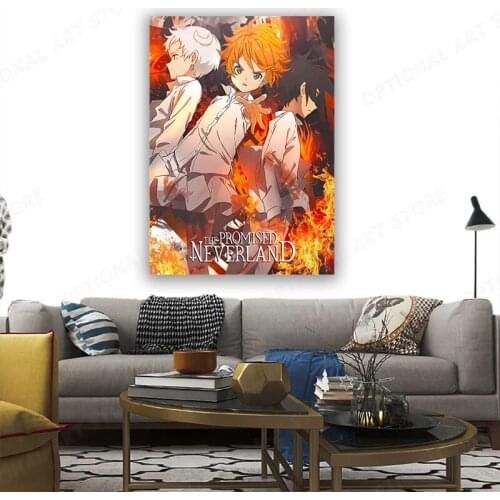 Anime Promised Neverland Canvas Decoration Prints Poster Pictures Home Decor Living room Bedroom Art Painting