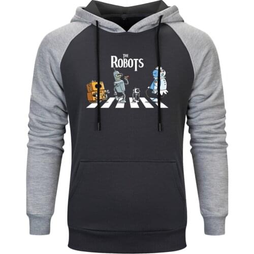 Mens Raglan Sweatshirts Cartoon The Robots handsome Funny Hoodies Hip Hop Printed Harajuku Streetwear 2020 spring autumn Hoody