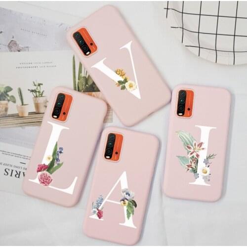 Thin Case For Xiaomi Redmi 9T Case Silicone Back Cover Letter Cute Pink For Xiomi Redmi9T Protection Case Matte Redmi 9 T Funda