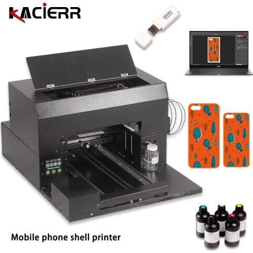 UV flatbed printer a3 with RIP software for mobile phone shell glass metal leather pvc 3D relief printing home office