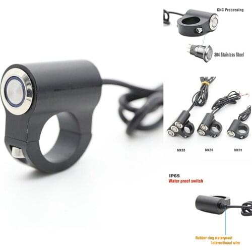 Motorcycle Handlebar Led Indicator Light Switch 22mm 7/8 inch Adjustable Mount Waterproof Button Switch