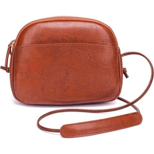 High Quality Leather Crossbody Bags for Women Vintage PU Handbags Lady Shoulder Bag Solid Casual Travel Bags Female Purses