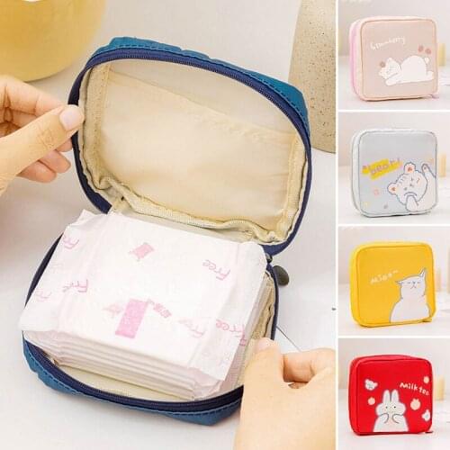 Womens Small Tampon Cosmetic Bag Travel Mini Sanitary Napkin Storage Bag Coin Money Card Lipstick Storage Bag Wallet Bag