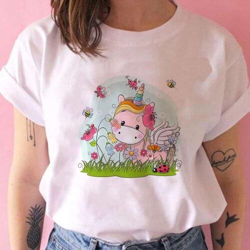 Wing Unicorn Graphic Womens T Shirts Twice Personalized Style Short Sleeve Feminino Summer Harajuku Fashion Clothing