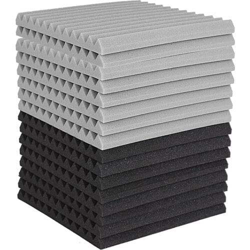 16PCS Acoustic Panel Studio Acoustic Noise Reduction Wedge Sound Absorbing Foam 1 Inch x 12 Inches x 12 Inches
