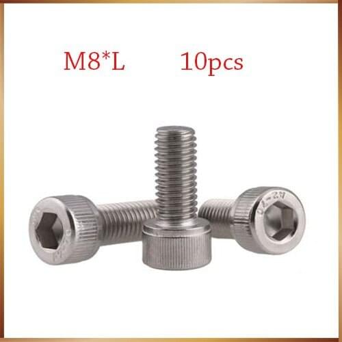 10pcs M8 DIN912 304 Stainless Steel Hexagon Socket Head Cap Screws M8*L M8 bolts,M8 nails