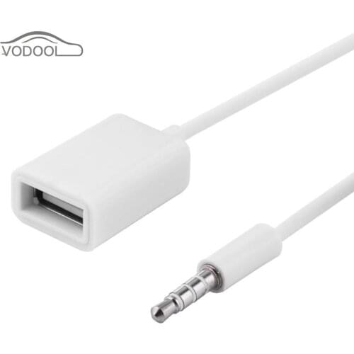 15cm 3.5mm Audio AUX Jack Male to USB 2.0 Type A Female OTG Converter Adapter Cable Wire Cord Line Auto Car Accessories