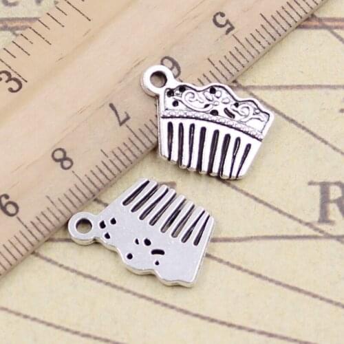 20pcs Charms Barber Comb 15x19mm Tibetan Bronze Silver Color Pendants Antique Jewelry Making DIY Handmade Craft Pendant