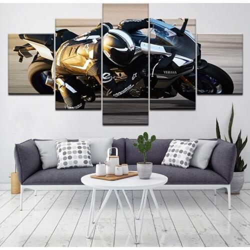2015 YZF-R1 Motorcycles 5 Piece HD Wallpapers Art Canvas Print modern Poster Modular art painting for Living Room Home Decor
