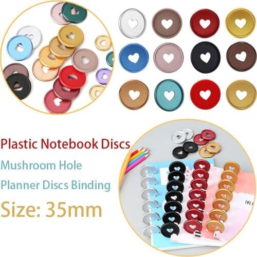 22pcs 35mm Mushroom Hole Binding Disc Binder Rings Notebook Binder Discs Mushroom Rings Binding Supplies DIY Planner Accessories
