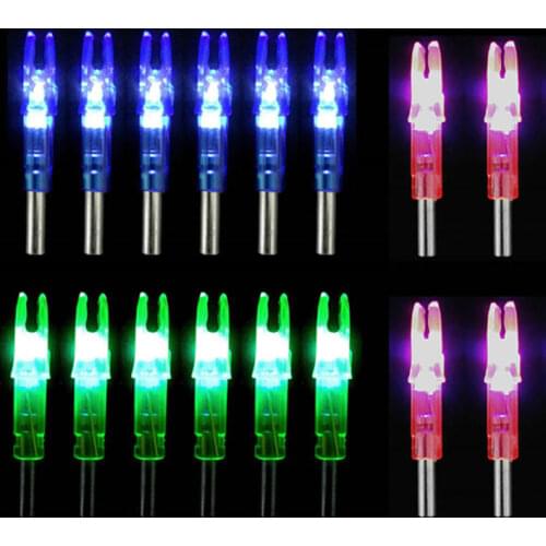 6pcsHunting LED Glowing Arrow Nocks Crossbow Compound & Recurve Bow ID6.2mm LED Lighted Archery Arrow Nock