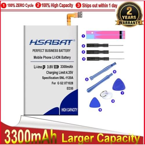 HSABAT High Capacity 3100mAh ED30 Battery for Motorola Moto G G2 XT1028 XT1032 XT1033 XT1034 Replacement Accumulator