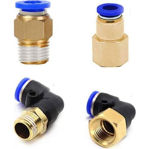 Pneumatic Air Connector Fitting PC/PCF/PL/PLF 4mm 6mm 8mm Thread 1/8" 1/4 3/8 1/2 Straight Hose Fittings Pipe Quick Connectors