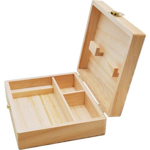 Wooden Stash Box With Rolling Tray Natural Handmade Wood Tobacco and Herbal Storage Box For Smoking Pipe Accessories