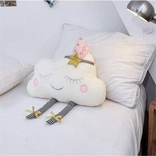Baby Pillow 1 Piece White Cloud Shape Cotton Soft Comfortable Bedroom Decor