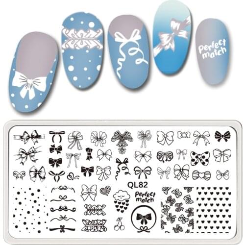 DIY Point Nail Art Stamp Template Plates Bowknot 1 PCS Nail Stamping Plates 6*12cm