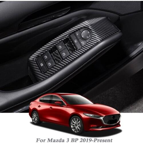 For Mazda 3 BP 2019-Present Car Styling Internal Door Window Lift Switch Sequin Internal Sticker Interior Frame Accessory