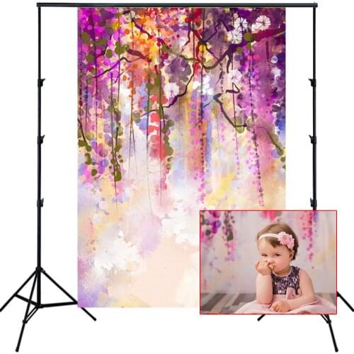 HUAYI Photography Backdrop Watercolor Flowers Photo Booth Background Customize Newborns Child Birthday Studio Backdrop D-8421