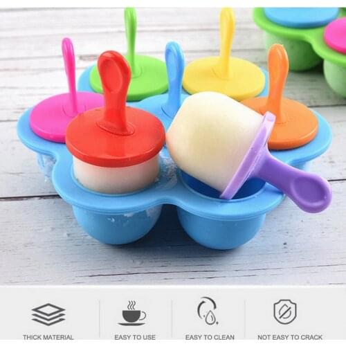 7 holes Ice Cream Ice Pops Mold Silicone ice tray Ice lolly mold silicone ice cube maker Accessories молды силиконовые