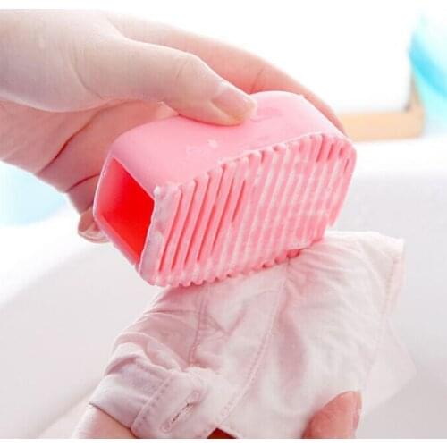 2PCS Mini Silicone Washboard Candy-colored Hand-held Thickened Silicone Laundry Brush For Home Plastic Washing Clothes Washboard