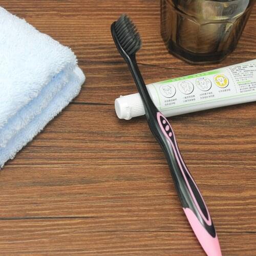 Hot Wholesa 8PCS Double Ultra Soft Bamboo Charcoal Nano Toothbrush Black Tooth Brush Dental Personal Care Teeth Brush Black