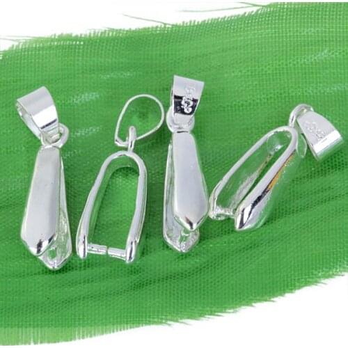 Fashionable Silver Color Plated Pendant Pinch Bails 23 mm For Jewelry Necklace Making DIY Pack of 20PCS