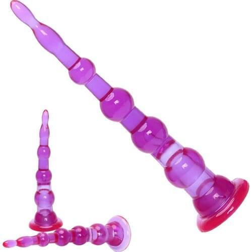 21cm Long Jelly Soft Anal Plug Beads Orgasm Vagina Clit Pull Butt Toys G-Spot Stimulator Female Masturbator Sex Tools For Women