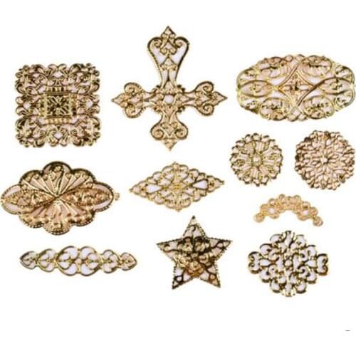 New diy crystal epoxy glue ashtray metal patch flower antique wind ornaments filler mobile phone shell patch