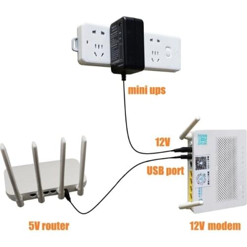 Rechargeable 5000mAh 5V 9V 12V DC Output UPS Battery Pack for WiFi Router LED