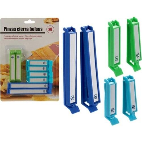 Bag Closing Clips Plastic (2 x 22 x 15 cm) (8 Pieces)
