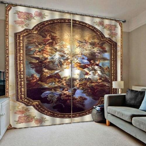 Custom European angel home goods 3D curtains For living room bedroom blackout curtains For window