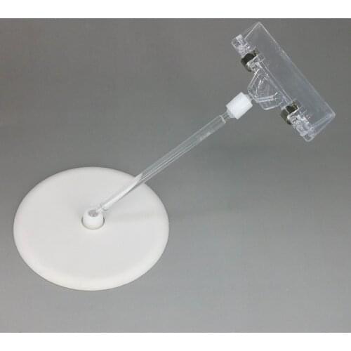 POP Rotatable Sign Display Memo Clip Holder Round Base Dia.9cm Stand Show Price Label Paper Tag 20pcs Extend Height 100mm