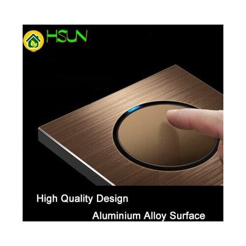 86 type 1 2 3 4 gang 1 2way Coffee aluminum alloy panel Switch socket Five hole Europe Industry Switch France Germany UK socket